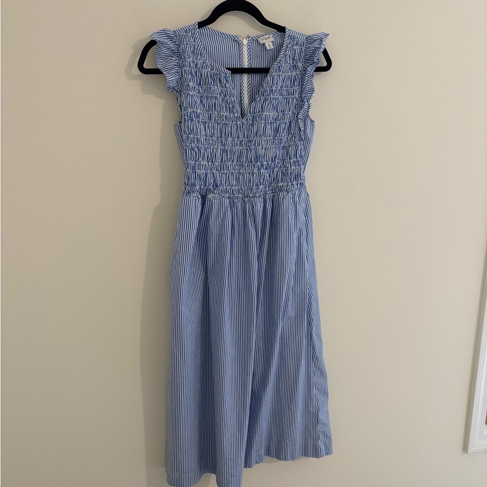 J. Crew Blue Striped Midi Dress - Picture 10 of 11